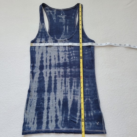 AEO | Tie-Dye Halter Tank Top NWOT grey & blue X-Small - Picture 4 of 12